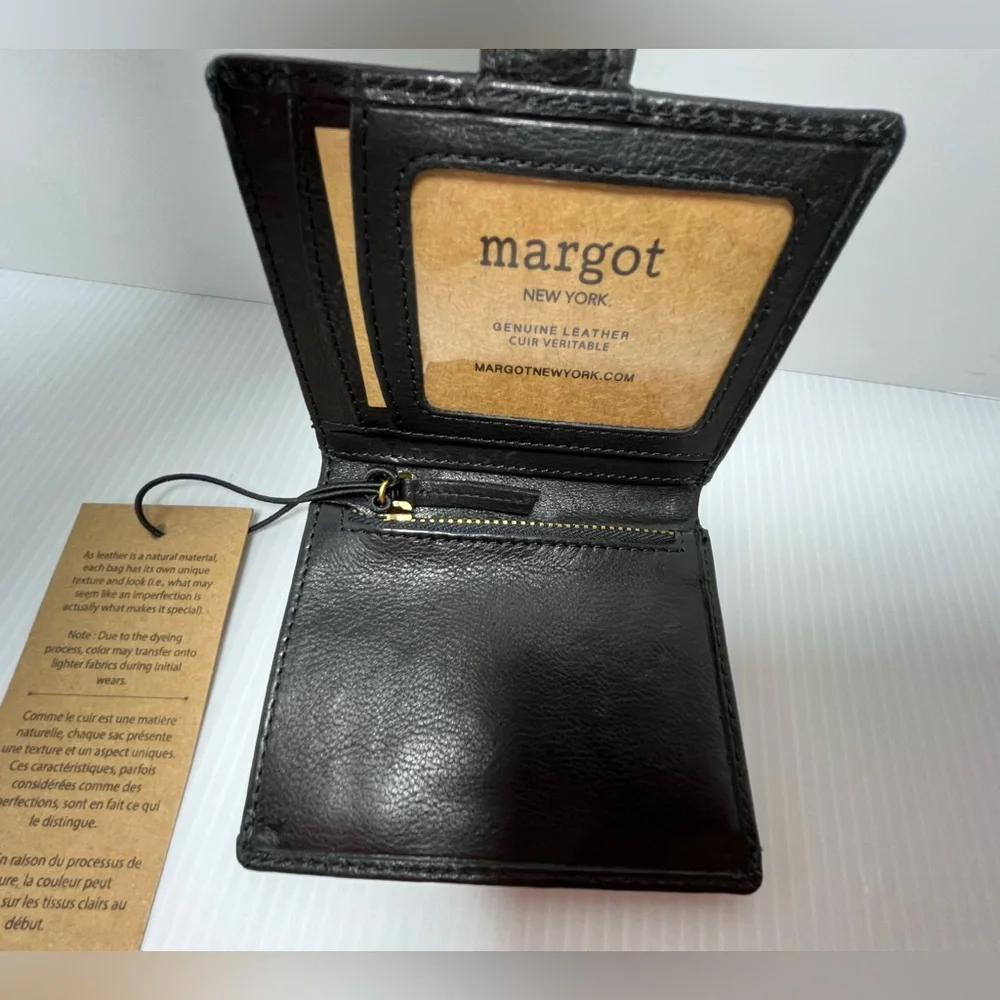 Genuine Leather Lizzie Compact Bifold Wallet by Margot New York - Picture 11 of 16